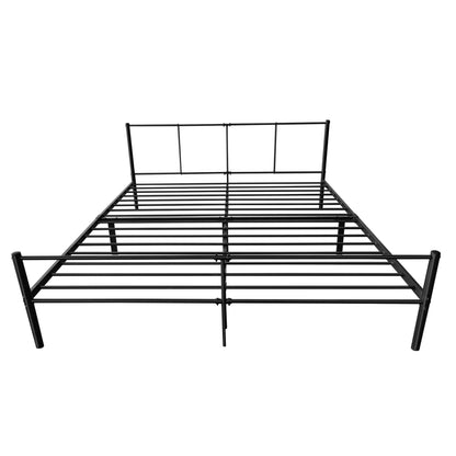 In And OutdoorMatch Metalen Bed Kylie - Met Bedbodem - Met Matras - Zwart - 180x200 cm - Modern Design bed twee personen