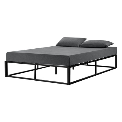 In And OutdoorMatch Metalen Bed Servio - Met Lattenbodem - Zwart - 140x200 cm Bedframe