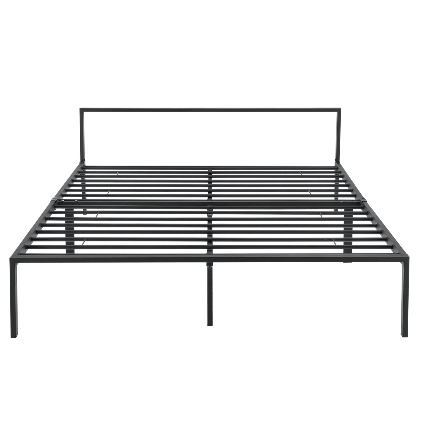 In And OutdoorMatch Metalen Bedframe Ephraim - Zwart - Met matras - 160x200 cm - Staal en Koudschuim - Modern Design bed twee personen