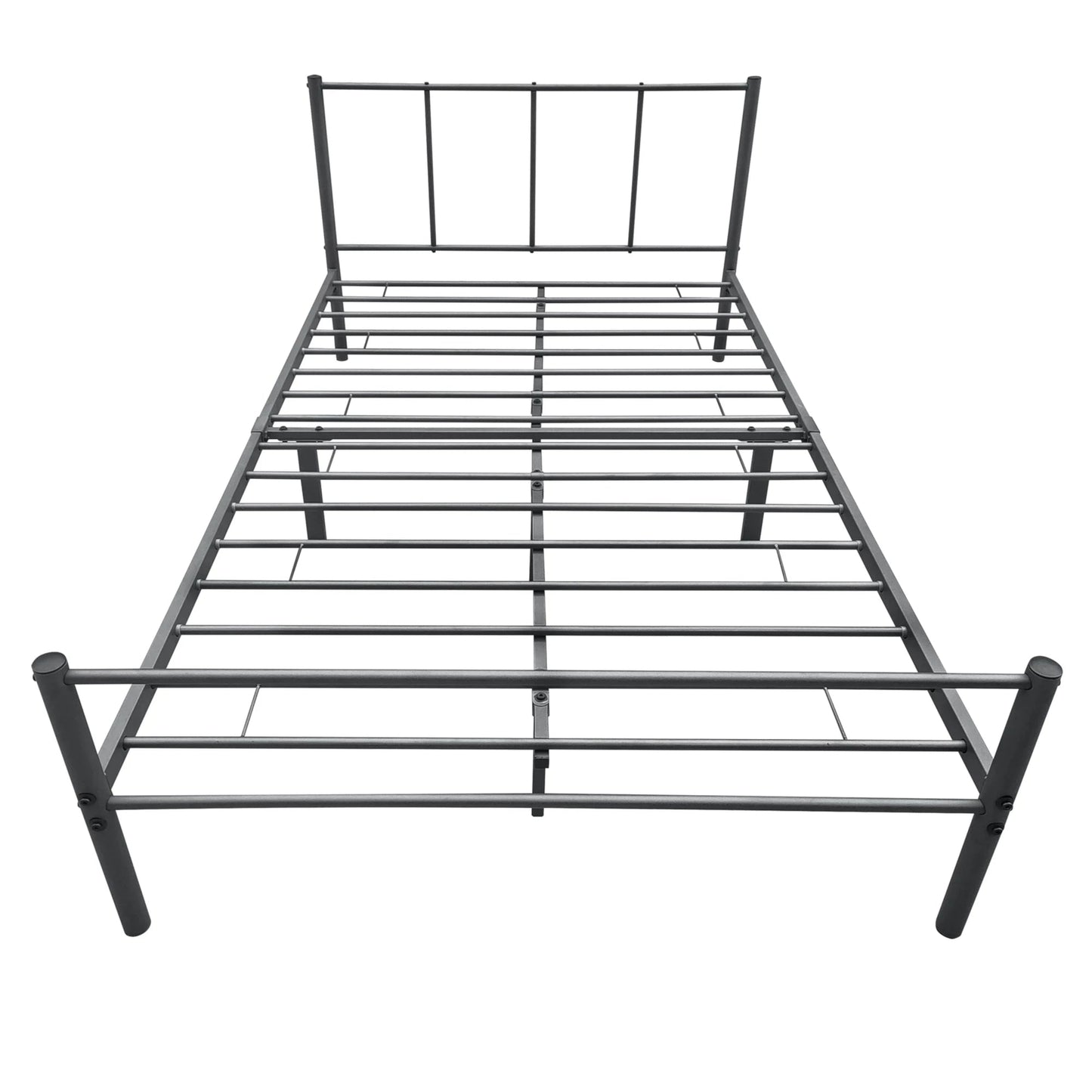 In And OutdoorMatch Metalen Bedframe Jenny - incl. Bedbodem - 120x200 cm - Donkergrijs - Stalen frame gepoedercoat - Eén persoon slapen