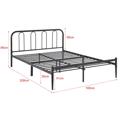 In And OutdoorMatch Metalen Bedframe Laurianne - Zwart - Met matras - 160x200 cm - Staal en Koudschuim - Modern Design bed twee personen