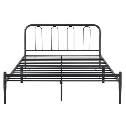 In And OutdoorMatch Metalen Bedframe Laurianne - Zwart - Met matras - 160x200 cm - Staal en Koudschuim - Modern Design bed twee personen