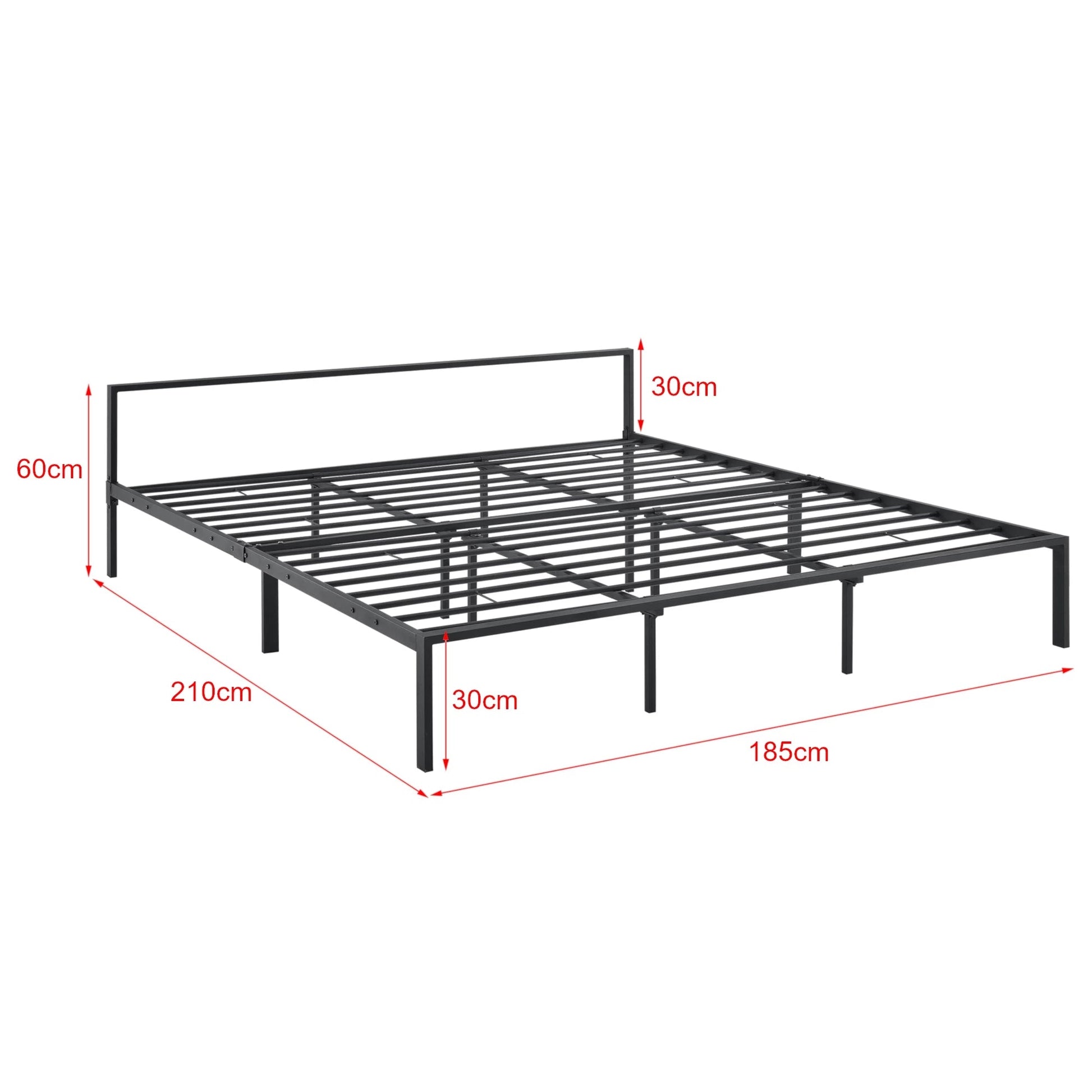 In And OutdoorMatch Metalen Bedframe Skye - Zwart - Met matras - 180x200 cm - Staal en Koudschuim - Modern Design bed twee personen