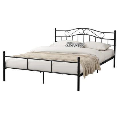 In And OutdoorMatch Metalen bed Kyra - incl. Bedbodem - 200x200 - Zwart - Modern design Bedframe