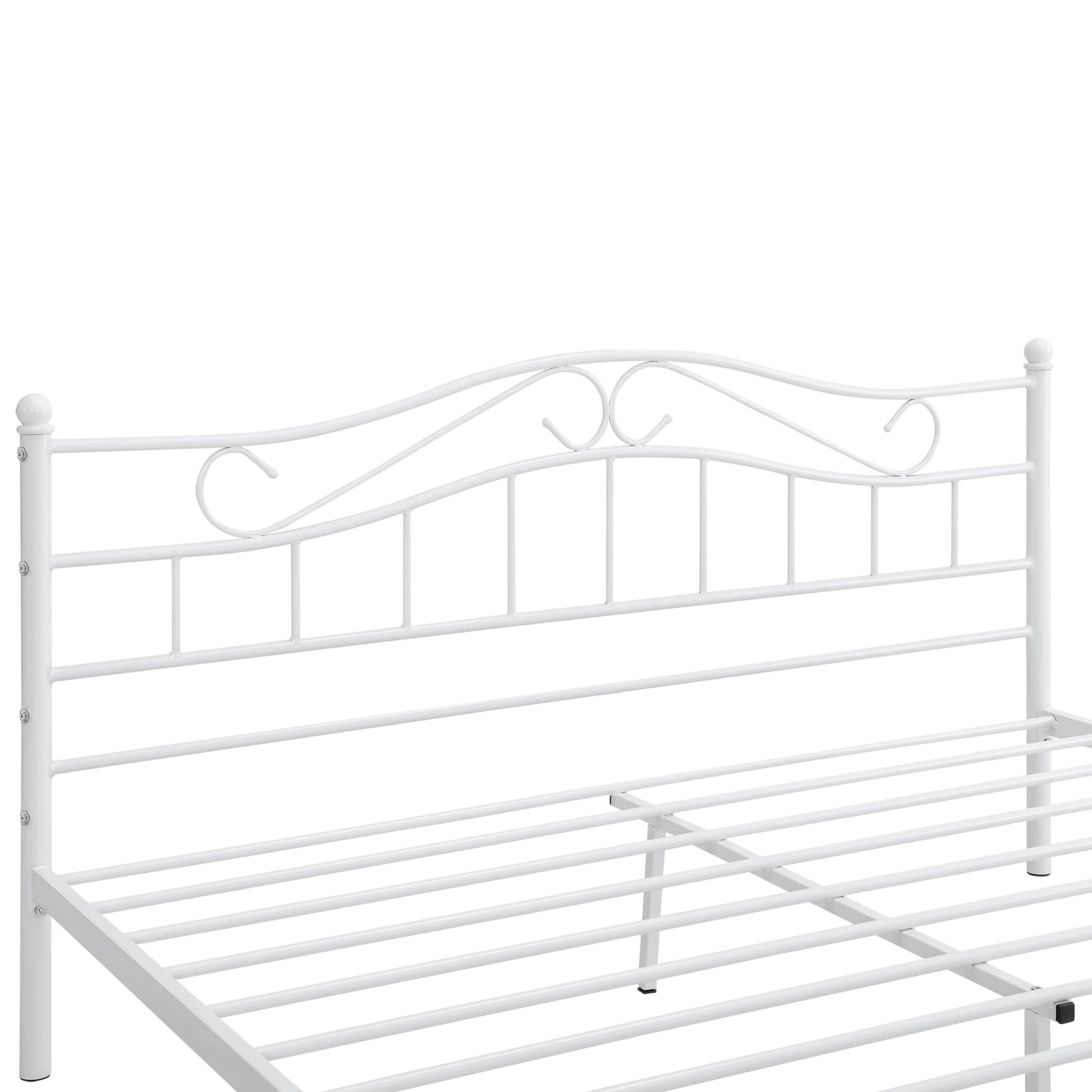 In And OutdoorMatch Metalen bed Mazie - incl. Bedbodem - 160x200 - Wit - Modern design Bedframe