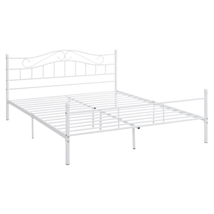 In And OutdoorMatch Metalen bed Mazie - incl. Bedbodem - 160x200 - Wit - Modern design Bedframe