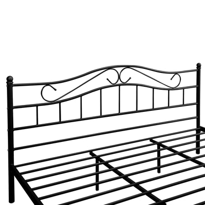 In And OutdoorMatch Metalen bed Robb - incl. Bedbodem - 180x200 - Zwart - Modern design Bedframe