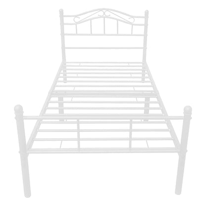 In And OutdoorMatch Metalen bedframe Justina - incl. bedframe Bedbodem - 90x200 cm - Wit - Staal - Stijlvol design Bedframe