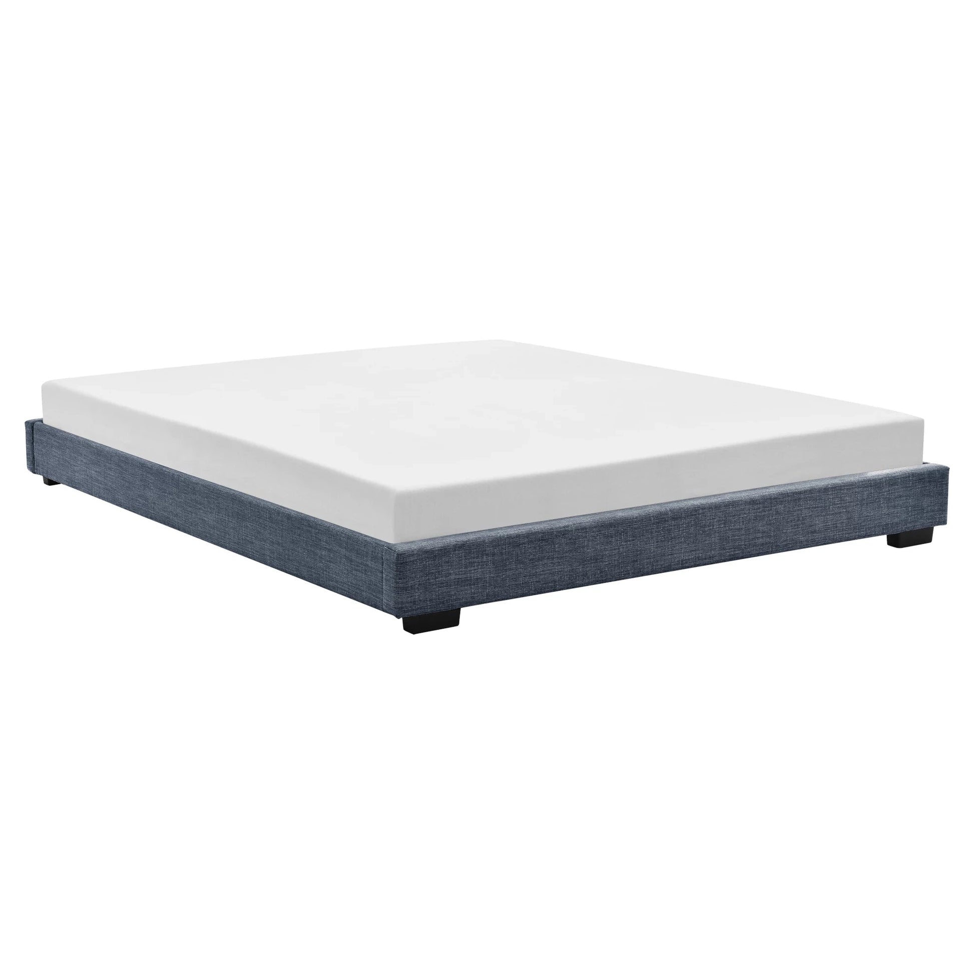 In And OutdoorMatch Modern Bedframe Karson - Stof - Met matras - 180x200 - Donkergrijs - Klassiek design bed twee personen