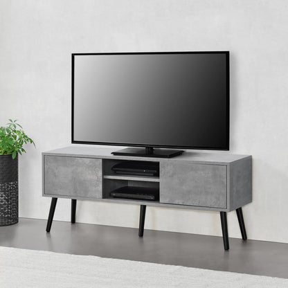 In And OutdoorMatch Mona-meubel Laurie - 120x29,5x46,5 cm - Betonkleurig - Spaanplaat en Hout - Stijlvol design TV cabinet