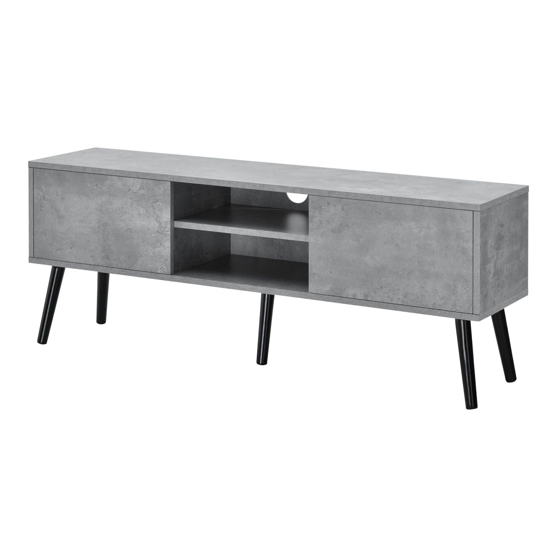 In And OutdoorMatch Mona-meubel Laurie - 120x29,5x46,5 cm - Betonkleurig - Spaanplaat en Hout - Stijlvol design TV cabinet