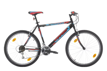 In And OutdoorMatch Mountainbike Braxton - Met 18 versnellingen - Racefiets - Herenfiets - Stadsfiets 26 inch - Framemaat 48 cm - V-brakes en remgrepen - Rood/blauw Mountain bike