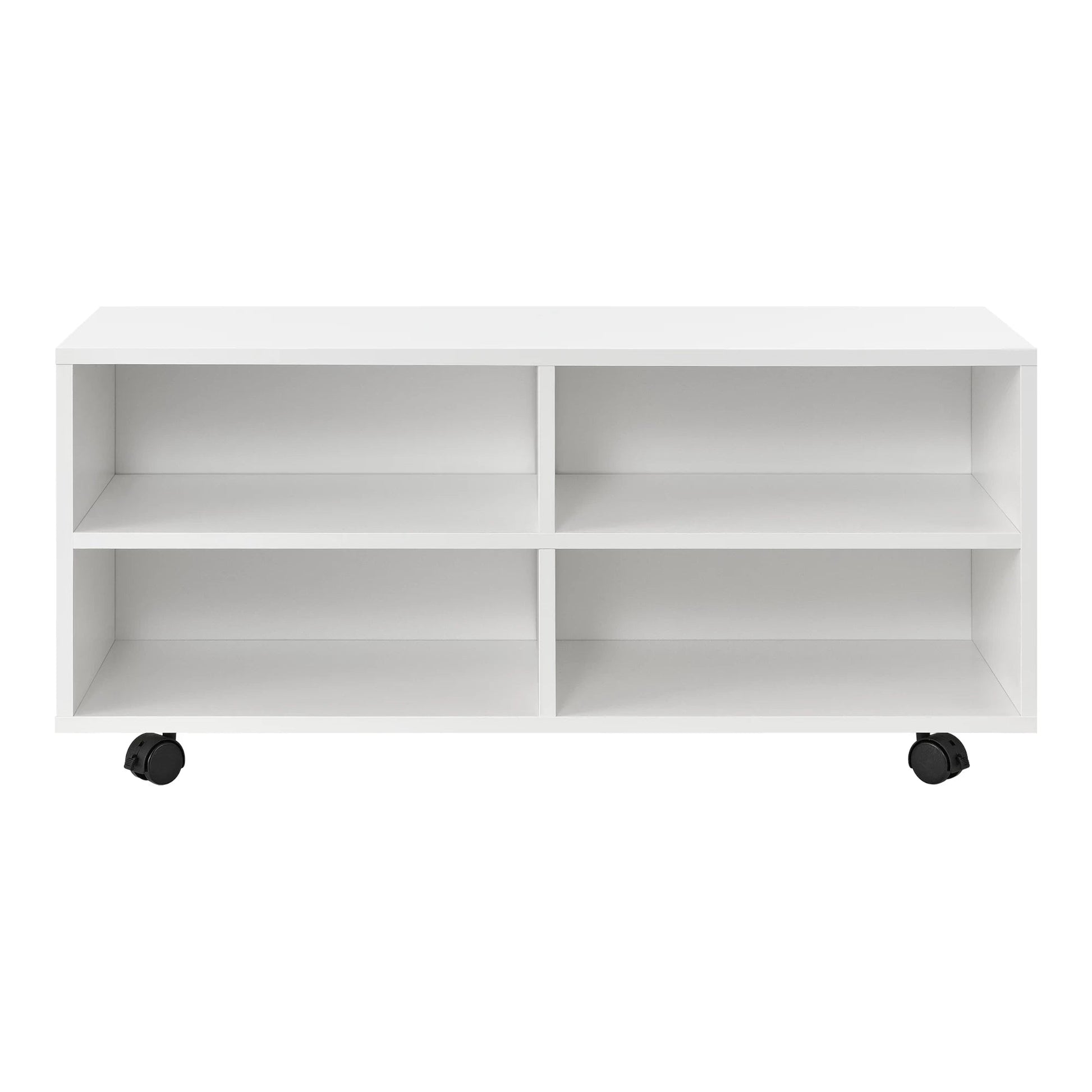 In And OutdoorMatch Opbergkast Coby - Op Wielen - 90x35x41 cm - Wit - Spaanplaat - Modern Design Kast