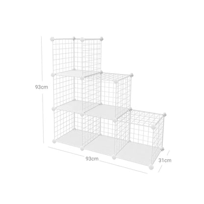 In And OutdoorMatch Opbergkast wit Wilbert - Voor kinderen en volwassenen - Boekenplank - Boekenkast - Slaapkamer, woonkamer - Metaal shoe rack