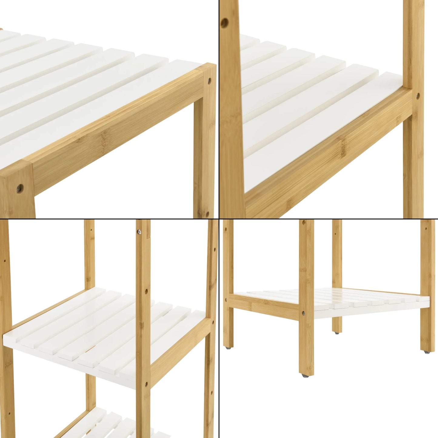 In And OutdoorMatch Opbergrek Buford - Staand rek - Met 4 Planken - Bamboe - Minimalistisch design storage rack