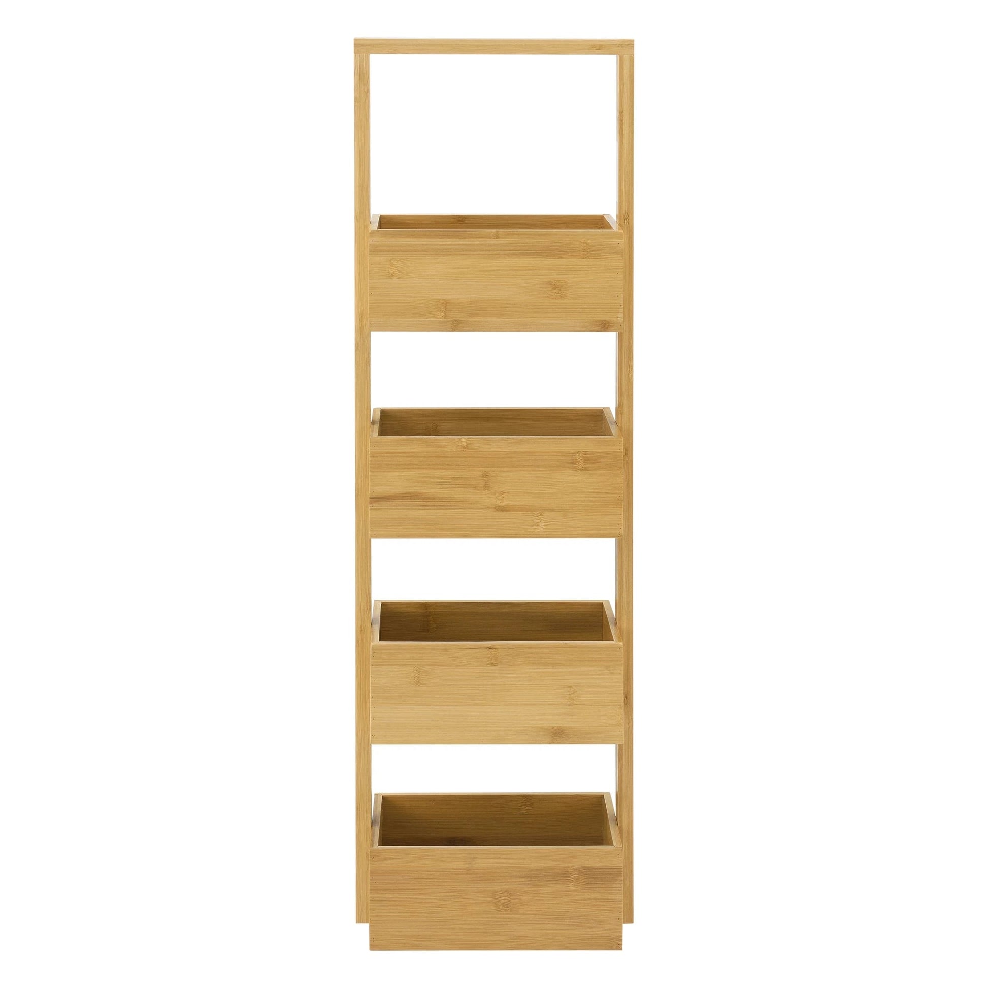 In And OutdoorMatch Opbergrek Delaney - Staand rek - Met 4 manden - Bamboe - Minimalistisch design storage rack