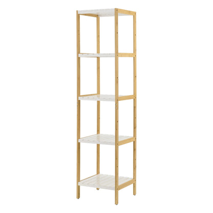 In And OutdoorMatch Opbergrek Ryan - Staand rek - Met 5 planken - Bamboe - Minimalistisch design storage rack