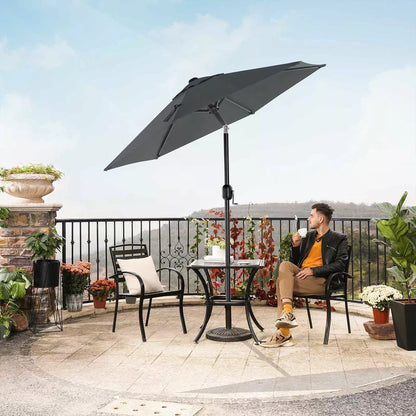 In And OutdoorMatch Parasol Earnestine - 270 cm - Tuinparasol - Market Parasol - UV bescherming tot UPF 50+ - Patio Parasol - Zonwering - Knikarm - Met zwengel - Zonder standaard - Zwart Sunshade