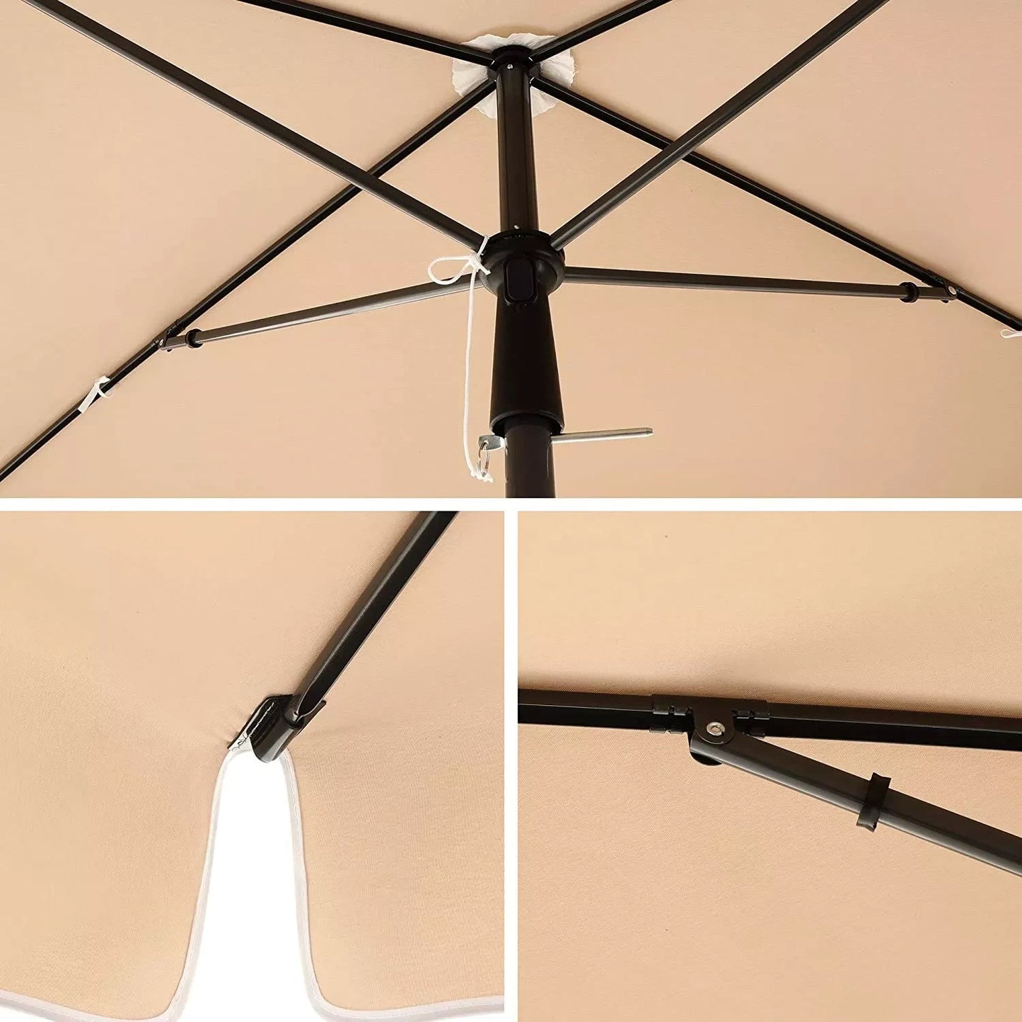 In And OutdoorMatch Parasol Rahsaan - Langwerpig - Kantelbaar - Staand - Beige - Terras of tuin - 180x125cm Parasol