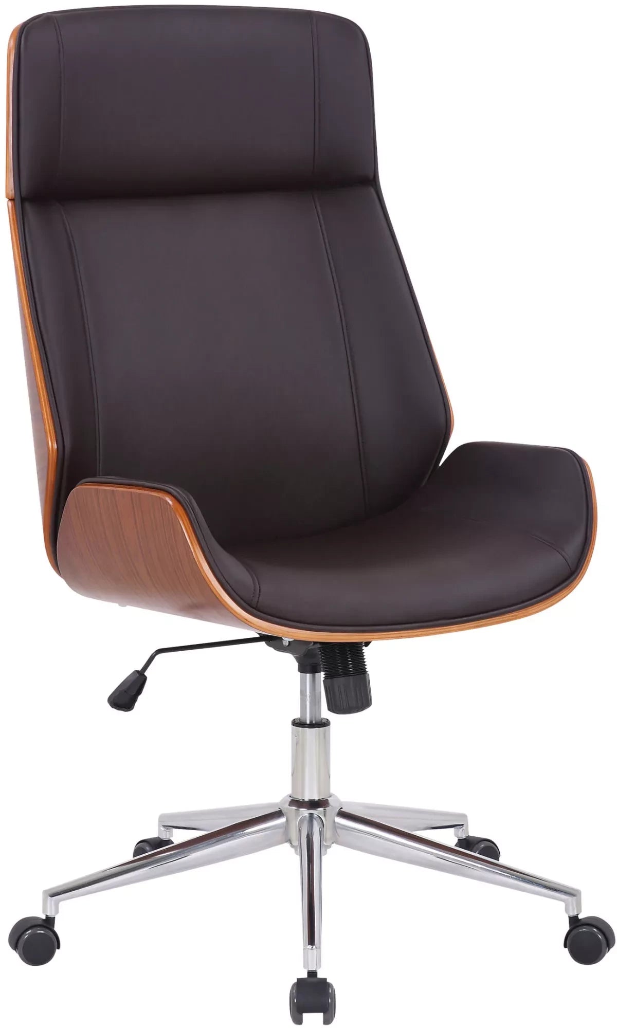 In And OutdoorMatch Premium bureaustoel Allan - Bruin imitatieleer - Hoogte verstelbaar 44 - 52 cm - Ergonomisch - Luxe Bureaustoel