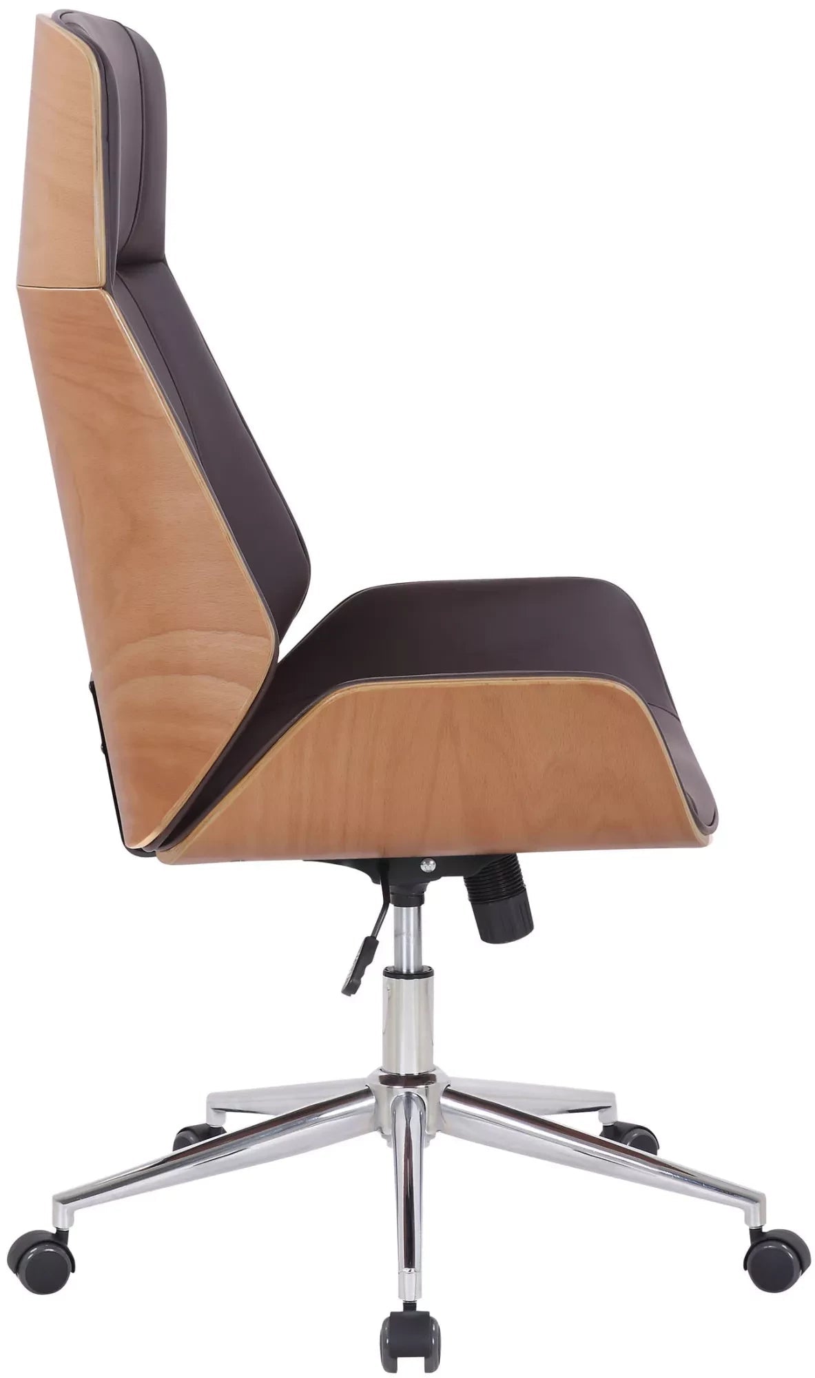 In And OutdoorMatch Premium bureaustoel Deondre - Bruin kunstleer - Hoogte verstelbaar 44 - 52 cm - Ergonomisch - Luxe Bureaustoel