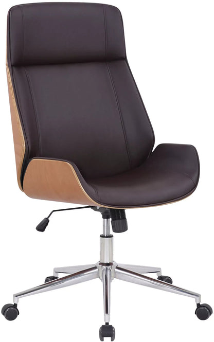 In And OutdoorMatch Premium bureaustoel Deondre - Bruin kunstleer - Hoogte verstelbaar 44 - 52 cm - Ergonomisch - Luxe Bureaustoel