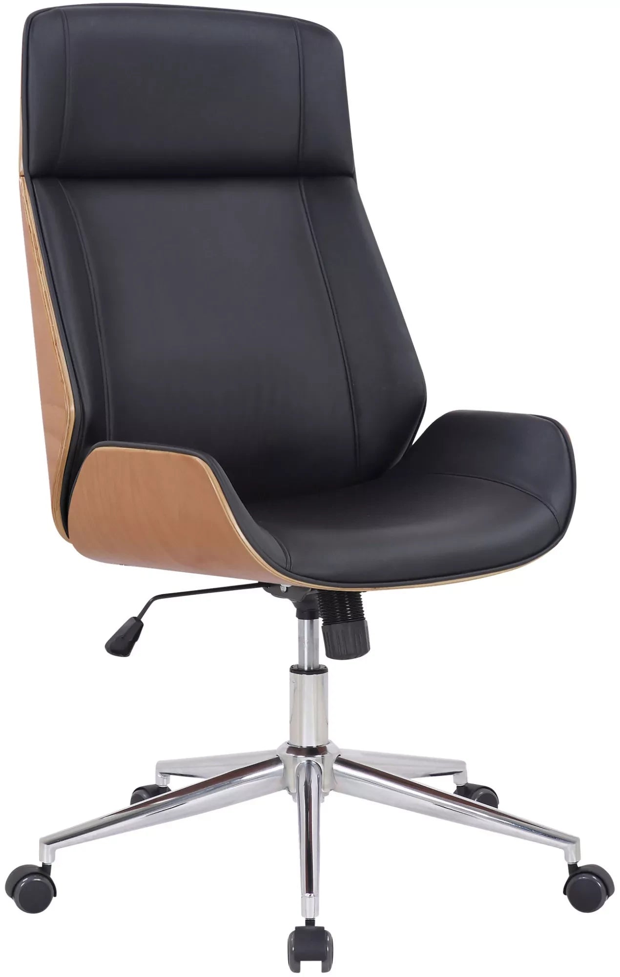 In And OutdoorMatch Premium bureaustoel Flo - Zwart imitatieleer - Hoogte verstelbaar 44 - 52 cm - Ergonomisch - Luxe Bureaustoel