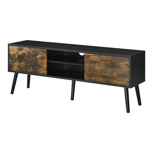 In And OutdoorMatch Robert-meubel Mathilda - 120x29,5x46,5 cm - Zwart en Houtkleurig donker - Spaanplaat en Hout - Stijlvol design TV cabinet