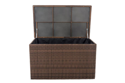 In And OutdoorMatch Rotan Opbergbox Kaitlin - 148 x 85 x 84 cm Bruin - Tuinkussenbox - Waterdicht - Met deksel - Voor binnen & buiten - Tuinbox Garden Storage box