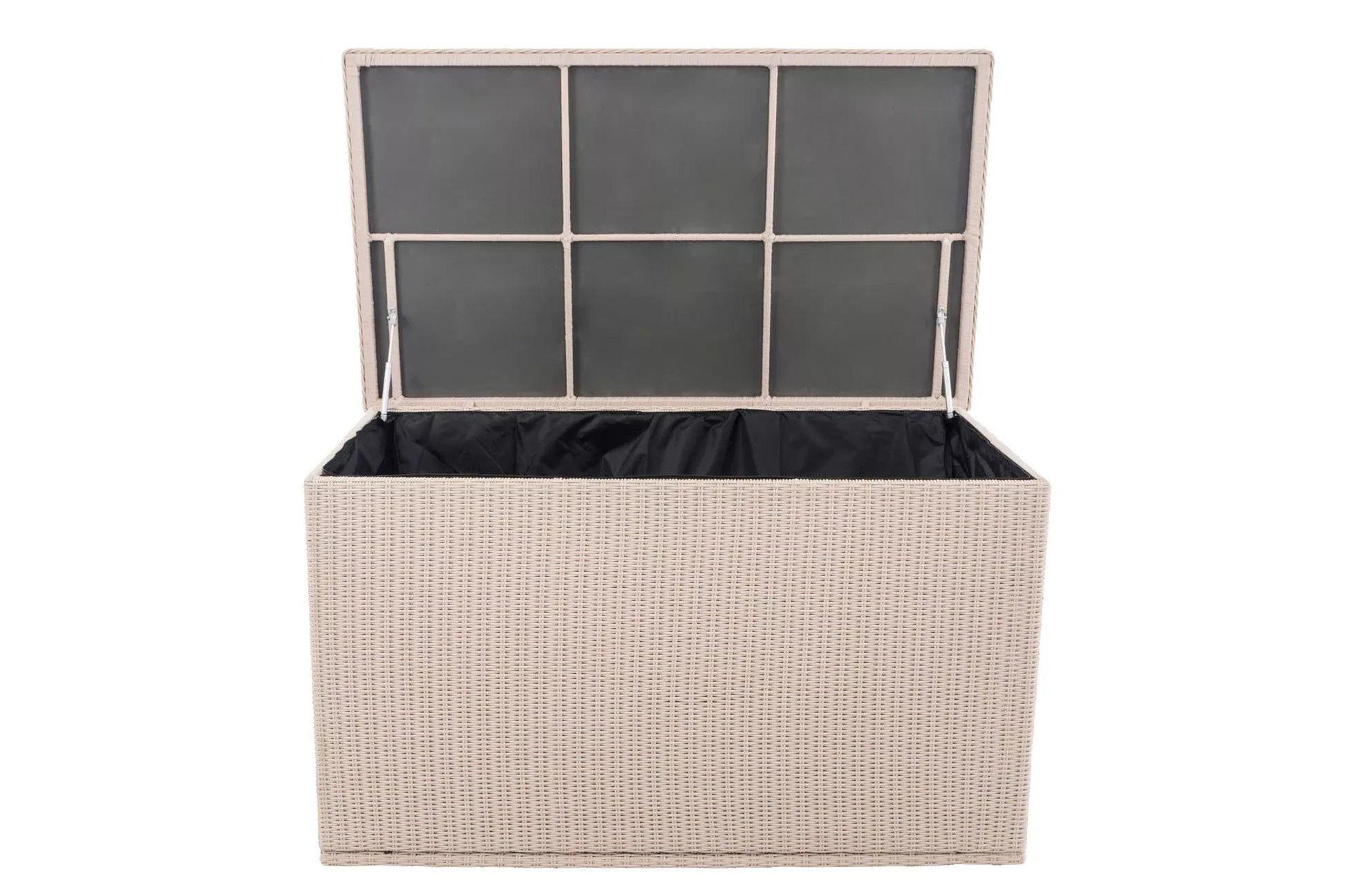 In And OutdoorMatch Rotan Opbergbox Karelle - 148 x 85 x 84 cm Berken - Tuinkussenbox - Waterdicht - Met deksel - Voor binnen & buiten - Tuinbox Garden Storage box