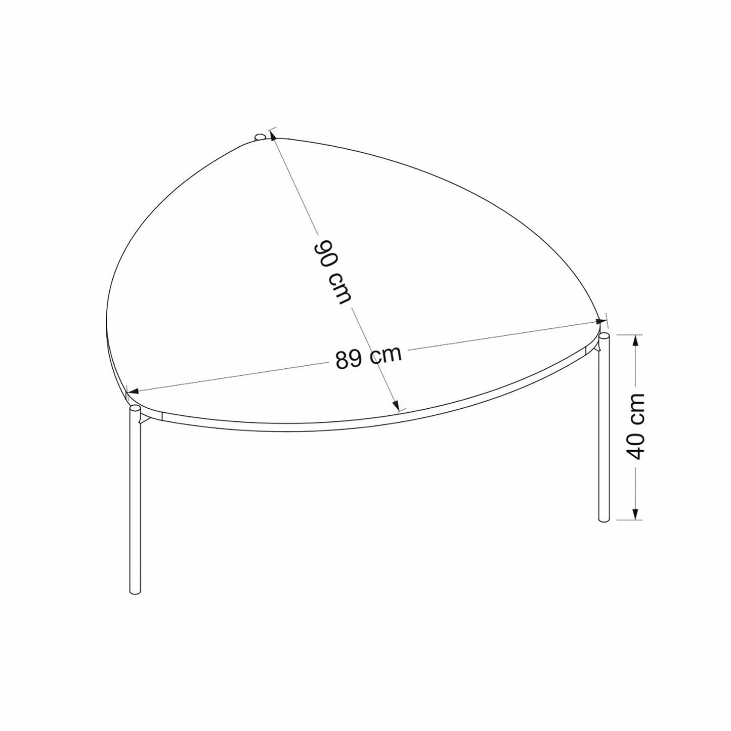 In And OutdoorMatch Salontafel Marcus - 40x90x89 cm - Walnootkleurig en Zwart - Spaanplaat en Metaal - Modern Design Bijzetttafel