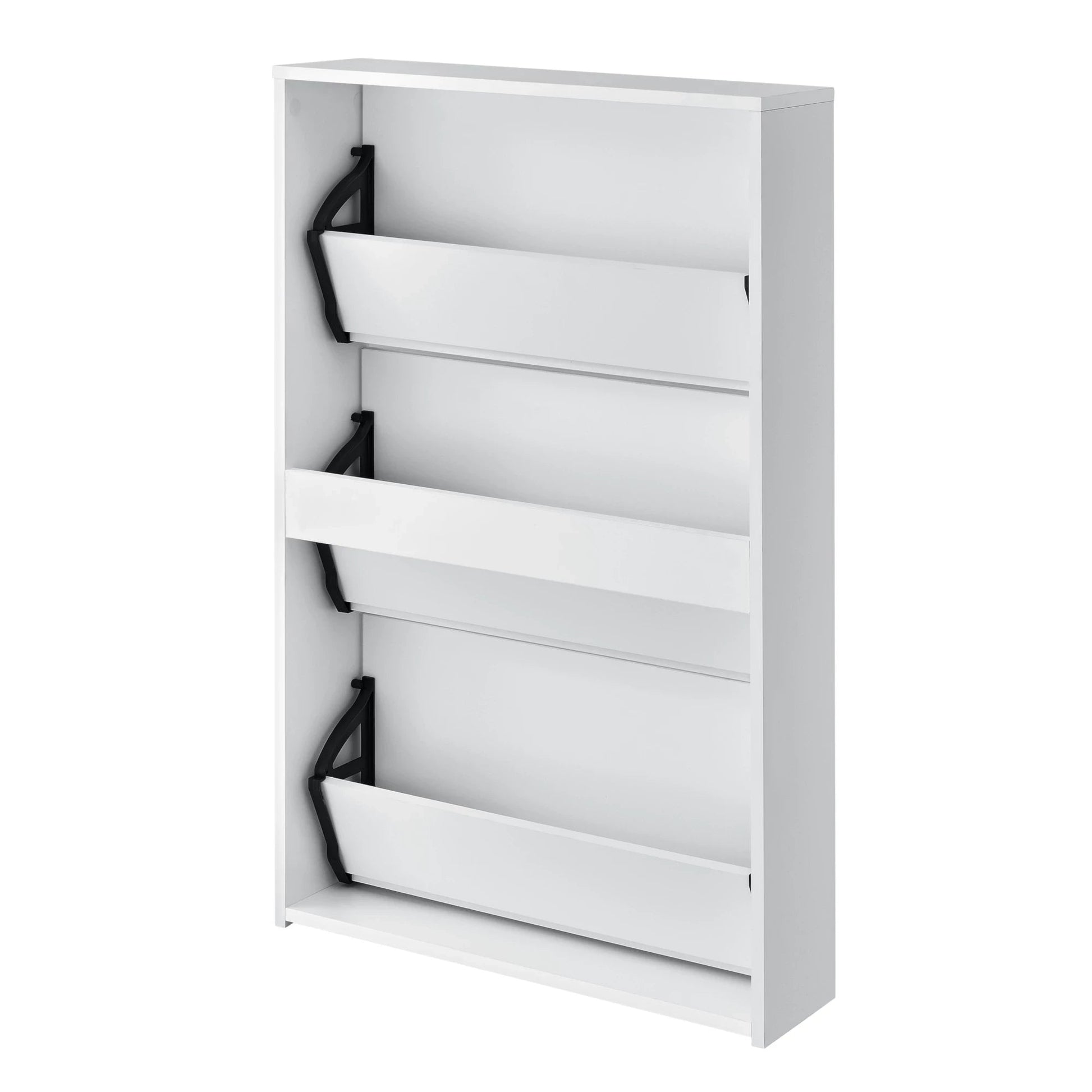 In And OutdoorMatch Schoenenkast Felicia - Met Spiegels en 2 Vouwdeuren - 102,5x63x17 cm - Wit - Spaanplaat - Stijlvol Design shoe rack