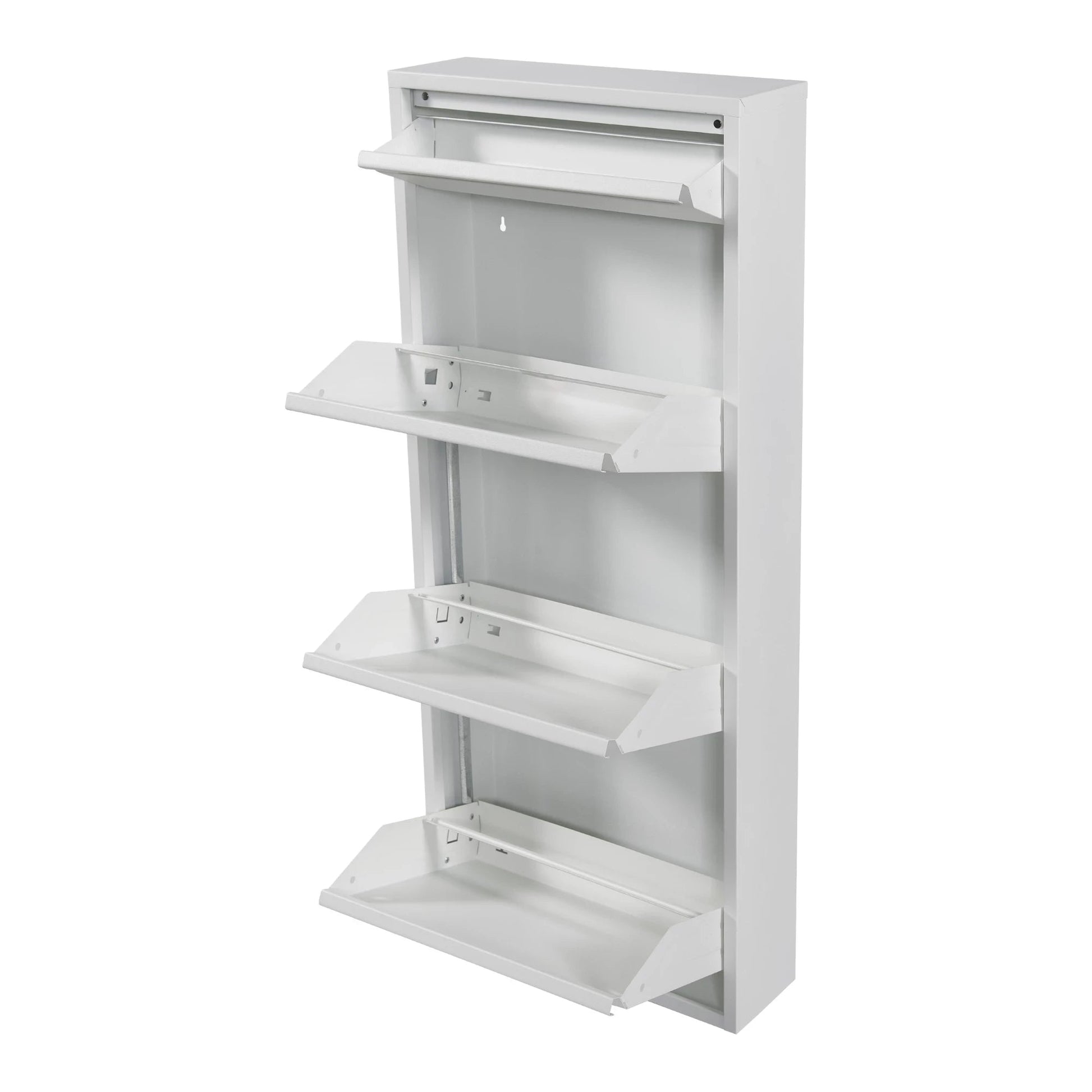 In And OutdoorMatch Schoenenkast Livy - Met 4 Vouwdeuren - Wit - Ruimtebesparend shoe rack