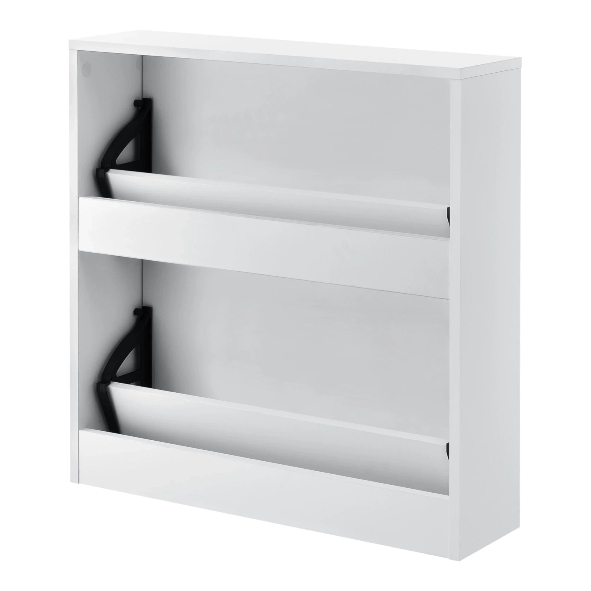 In And OutdoorMatch Schoenenkast Mekhi - Met Spiegels - Met 2 Vouwdeuren - 67x63x17 cm - Wit - Spaanplaat shoe rack