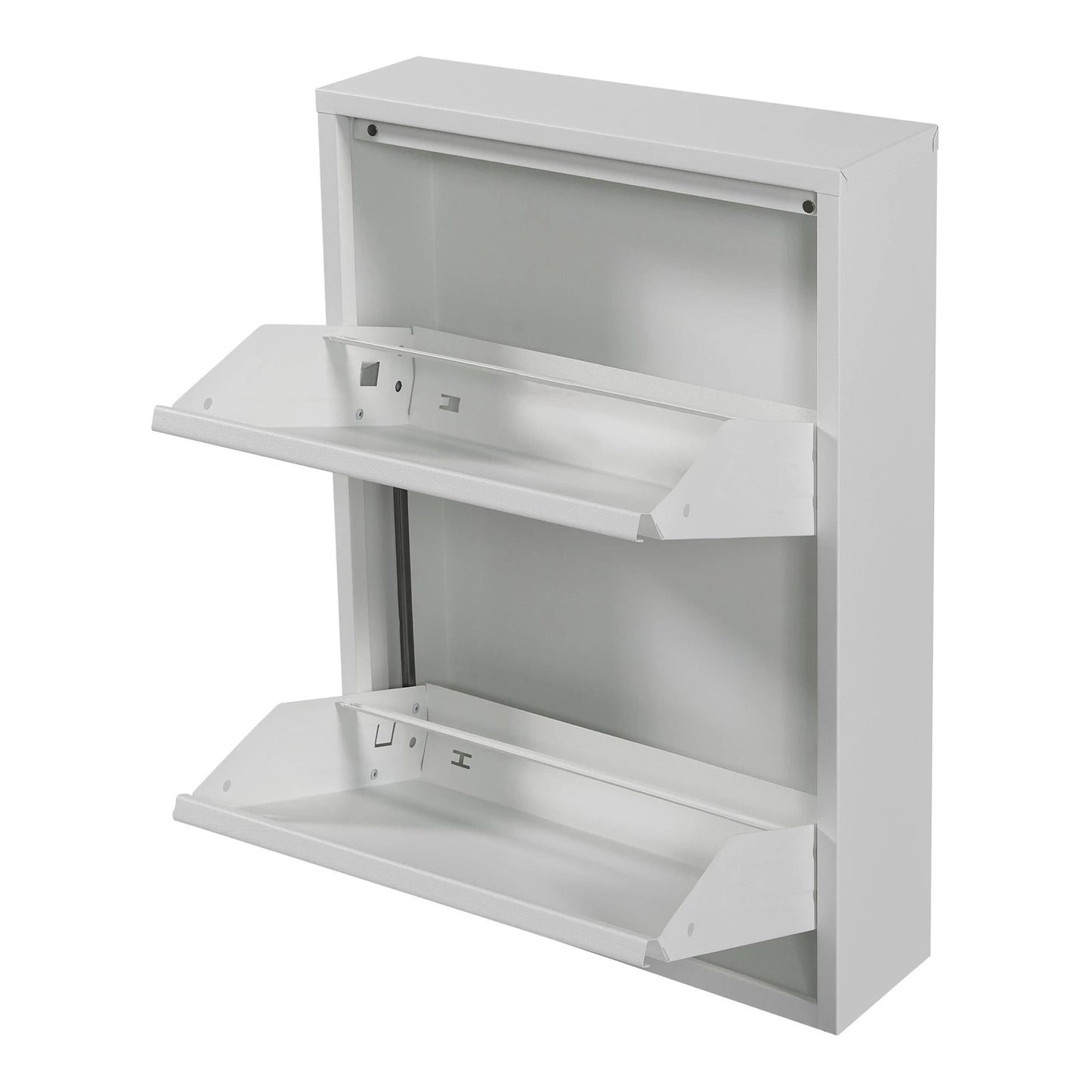 In And OutdoorMatch Schoenenkast Sormi - Met 2 Vouwdeuren - Wit - Metaal - Ruimtebesparend shoe rack