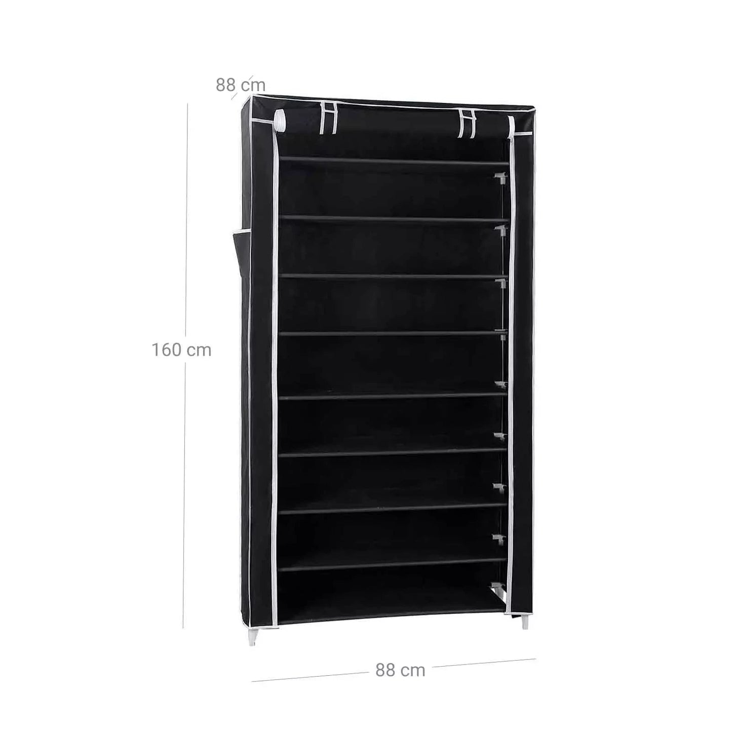 In And OutdoorMatch Schoenenrek Ernestine - Met deur - 24 tot 30 paar - Waterdicht - Schoenenkast - Stalen buizen - Stofvrij - 88x28x160cm shoe rack