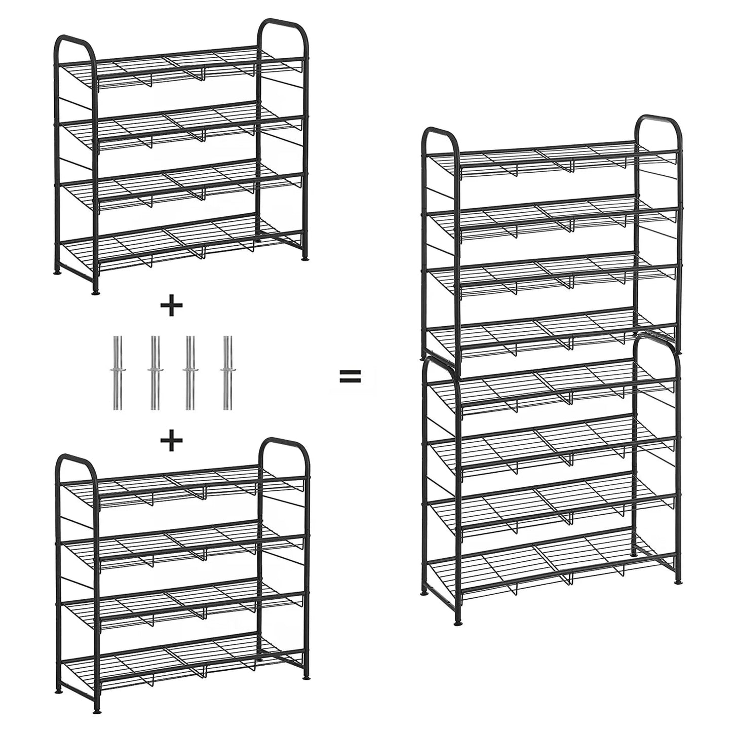 In And OutdoorMatch Schoenenrek Rosetta - Metaal - 16 paar schoenen - Schoenenkast - Hoogte 65cm shoe rack