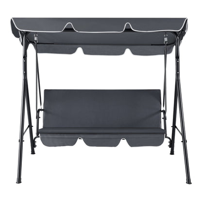 In And OutdoorMatch Schommelbank Wilbert - 3-Zits - Max 270 kg - Donkergrijs - Staal en Polyester - Waterafstotende hoes Garden Bench