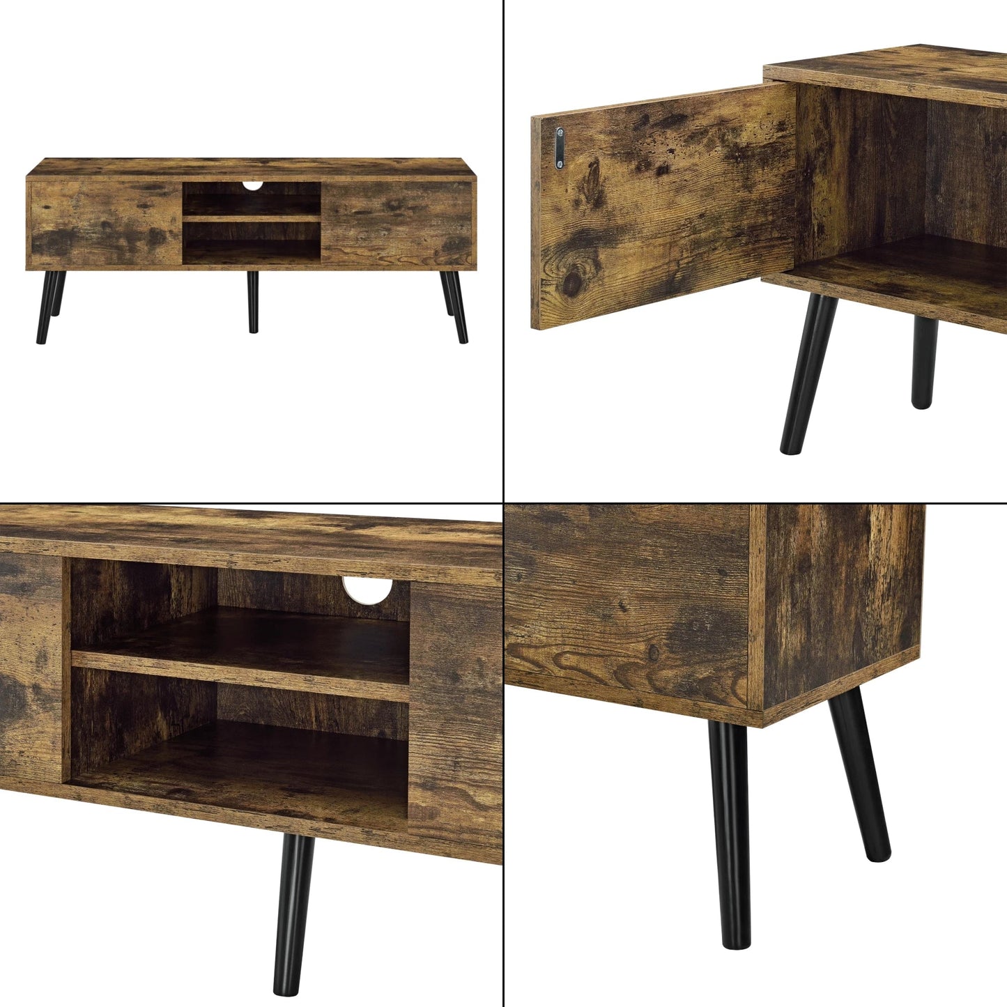 In And OutdoorMatch Sierra-meubel Mari - 120x29,5x46,5 cm - Houtkleur donker - Spaanplaat en Hout - Stijlvol design TV cabinet