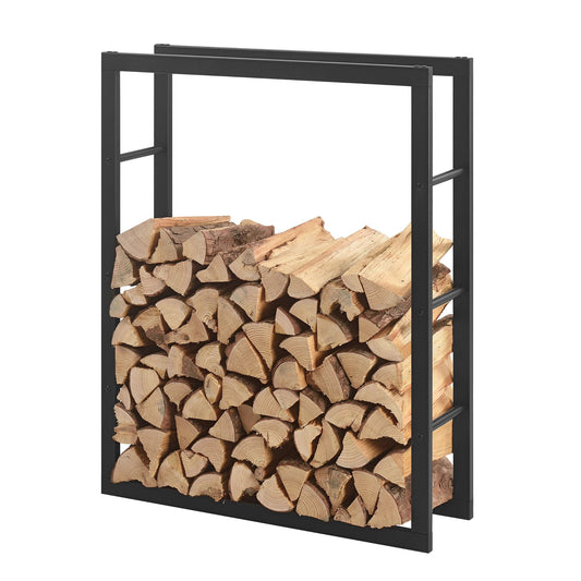 In And OutdoorMatch Stalen Brandhout Rek Carmine - Houtopslag - Zwart - Voor Ca. 0,2 m³ Hout Houtrek