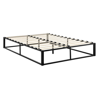 In And OutdoorMatch Stalen bed Forrest - Met lattenbodem - 160x200 cm - Zwart - Modern design Bedframe