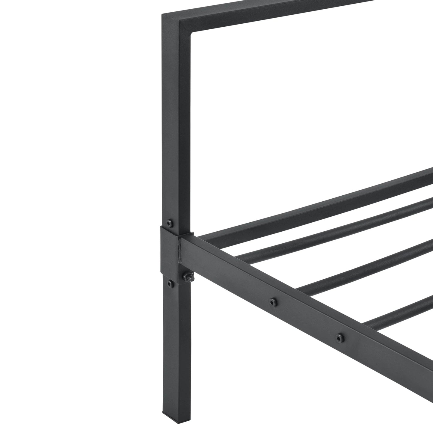 In And OutdoorMatch Stalen bed Thora - Bedframe - Met bedbodem - 140x200 cm - Zwart - Modern design Bedframe