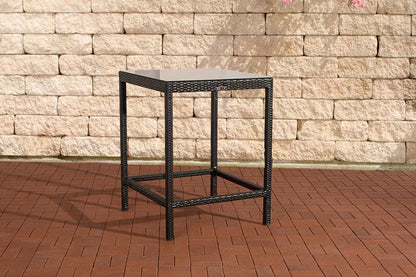 In And OutdoorMatch Statafel Pablo - Vierkant - Bartafel voor Binnen & Buiten - Wicker/glas - Feesttafel - Grijs - 84x84x110cm Bar table