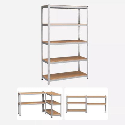 In And OutdoorMatch Stellingkast Jewel - 60x120x200cm - Set van 2 - Opbergrek - Metaal - 875 kg draagvermogen - 5 Verstelbare lagen storage rack