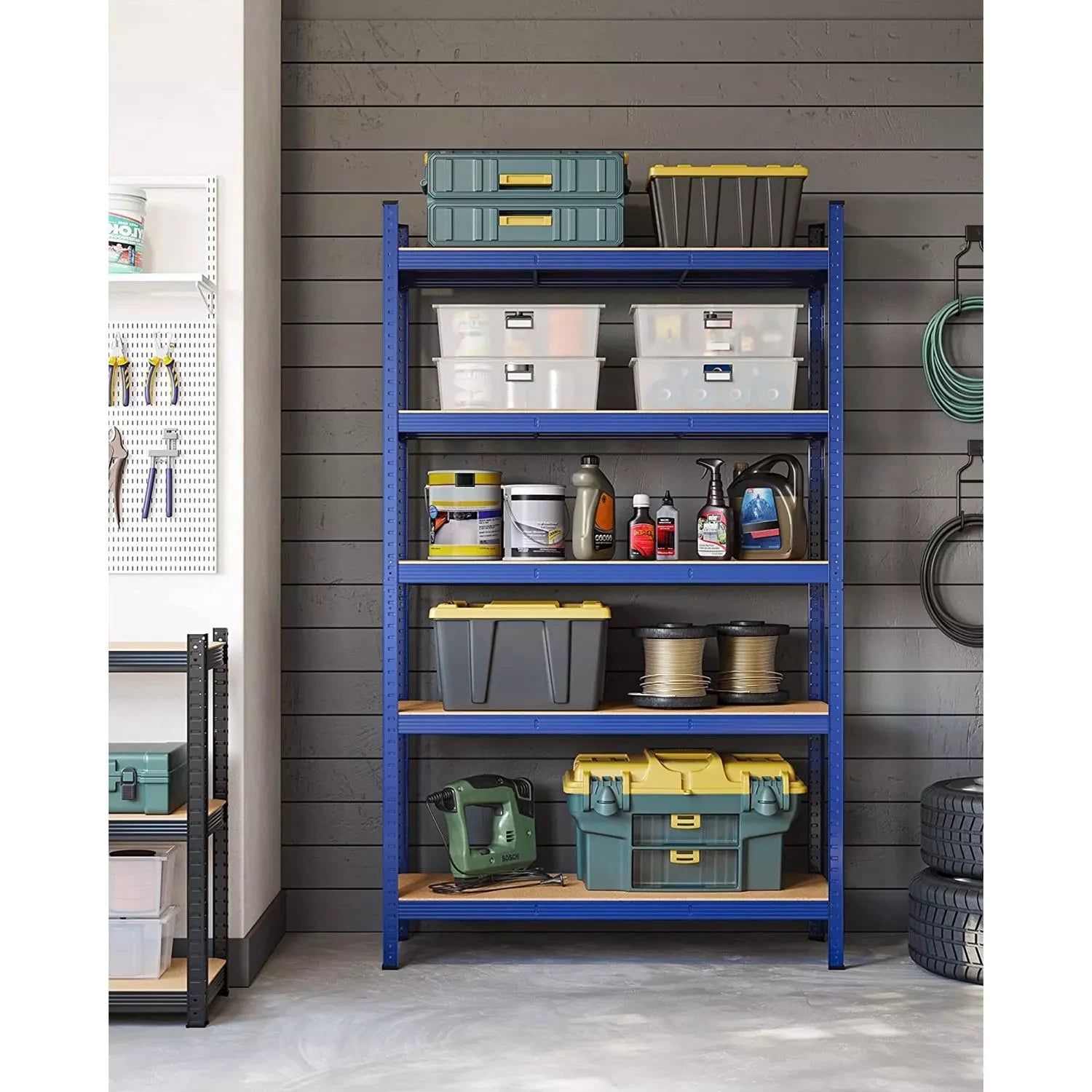 In And OutdoorMatch Stellingkast Sarah - 60x120x200cm - Opbergrek - Metaal - 875 kg draagvermogen - 5 Verstelbare lagen storage rack