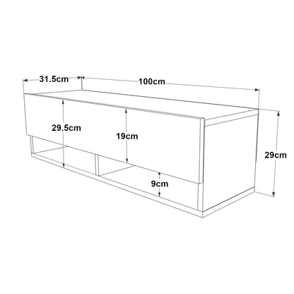 In And OutdoorMatch TV Kast Alfeo - TV Meubel - TV meubel - 2 Opbergvakken - 100x31,5x29,5cm - Houtkleurig - Sierkast TV-meubel