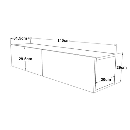 In And OutdoorMatch TV Kast Gloria - TV Meubel - TV meubel - 140x31.5x29.5cm - Houtkleurig en Wit - Spaanplaat - Sierkast TV-meubel