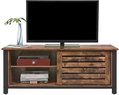 In And OutdoorMatch TV-meubel industrieel Gerrard - Meubelkast - Hout - Bruin/zwart - 110x40x45cm TV-meubel