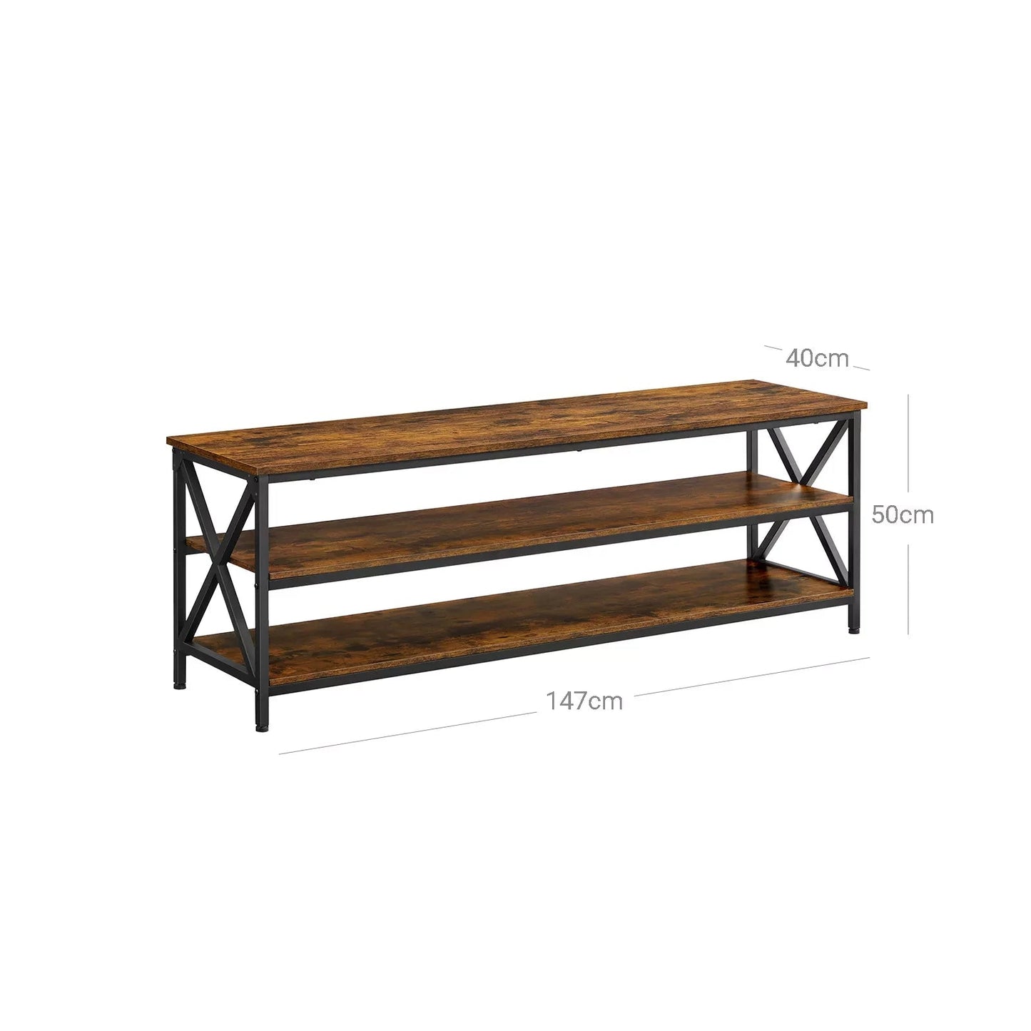 In And OutdoorMatch TV-meubel industrieel Igor - Meubelkast - Hout - Bruin/zwart - 147x40x50cm sideboard