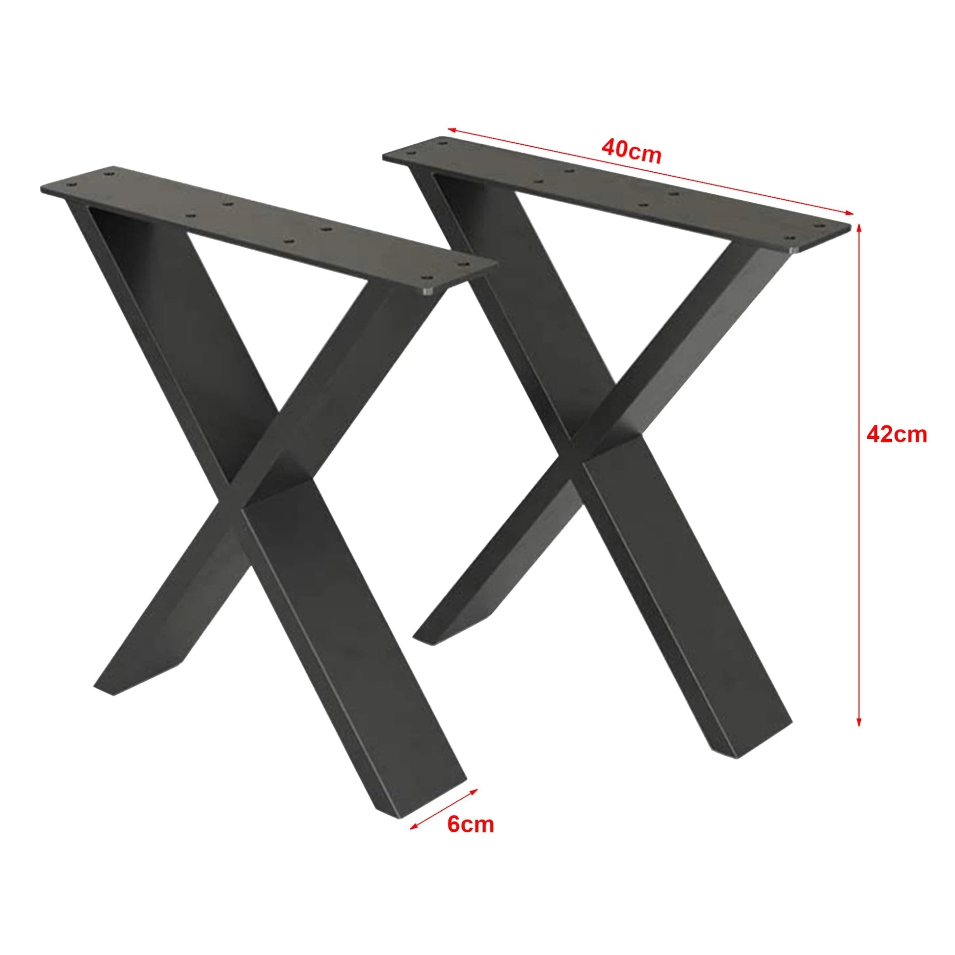 In And OutdoorMatch Tafelonderstel Servio - Voor Salontafels - Zwart - 42x40cm - Staal Poedercoating table legs